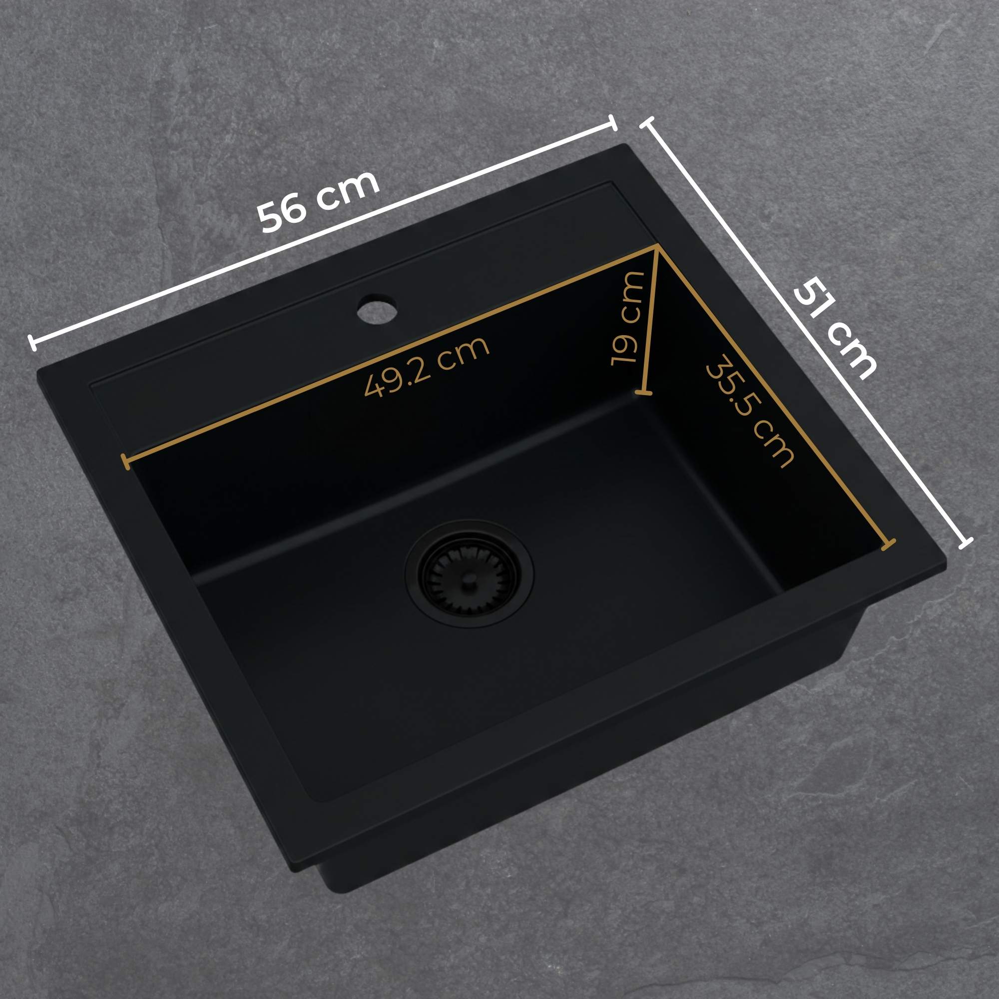 Zlew granitowy FERRUM 1K60